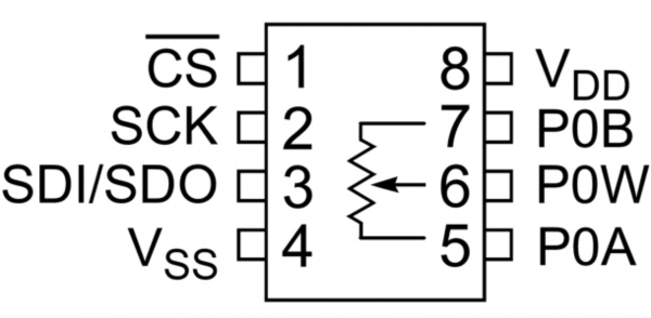 Sơ đồ của mạch chiết áp MCP4131