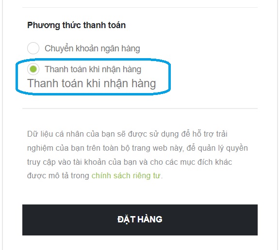 Hướng dẫn thanh toán khi nhận hàng