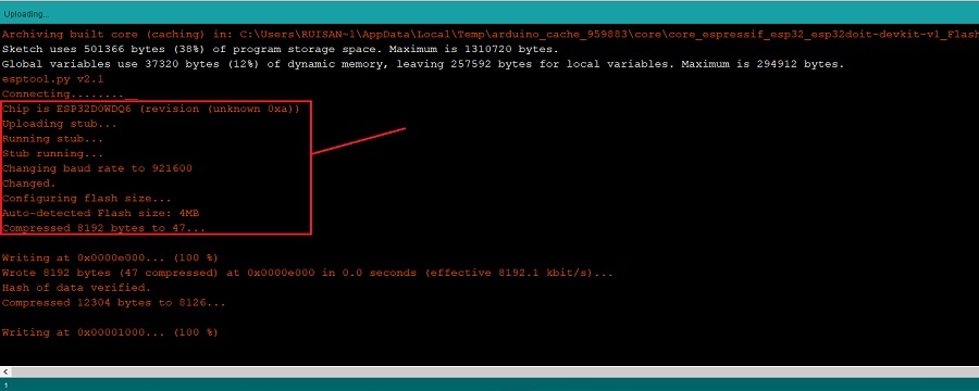Xuất hiện thông báo Connecting
