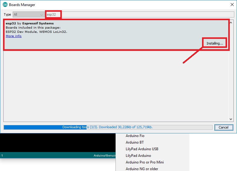 Lập trình esp32 bằng arduino ide - Cài đặt mạch