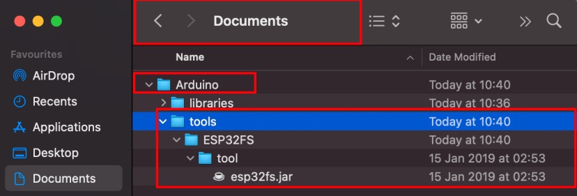 Cài SPIFFS esp32 trên MacOS X