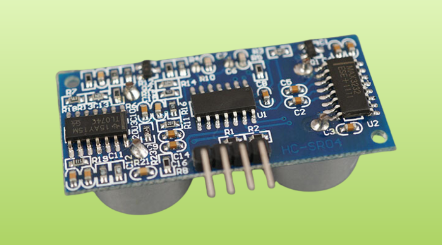 Mặt sau của cảm biến khoảng cách HC SR04