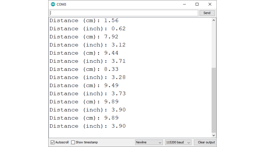 Kết quả dự án đo khoảng cách bằng cảm biến siêu âm