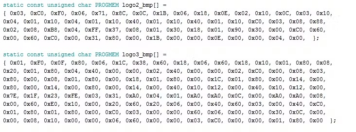 Bitmap dùng trong code MAX30102 Arduino