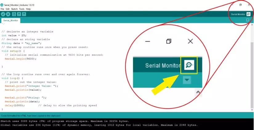 Khởi chạy Serial Monitor - Chuẩn bị cho giao tiếp Serial Arduino