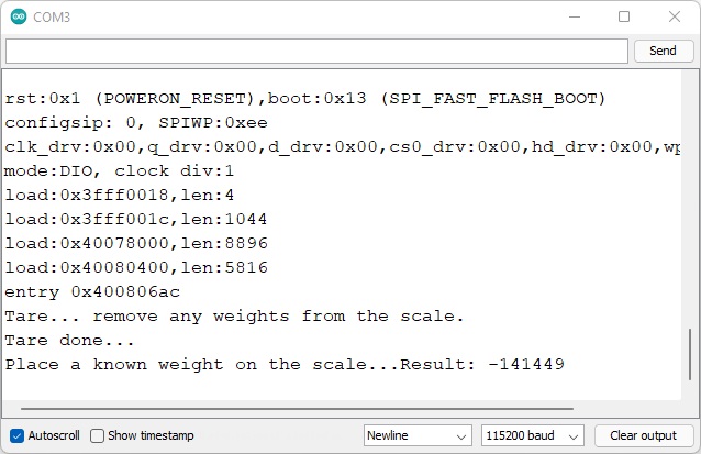 Hiệu chỉnh ESP32 Load Cell theo màn hình Serial
