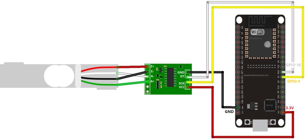 Sơ đồ kết nối ESP32 Load Cell với HX711