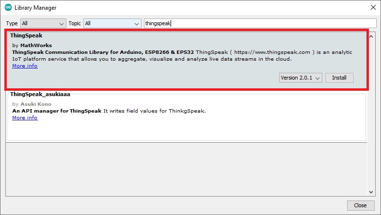 Cài thư viện phục vụ dự án ESP32 ThingSpeak