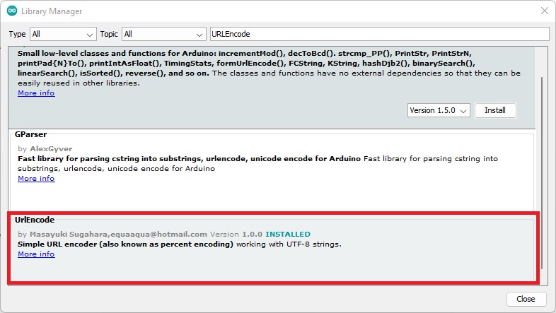 Cài thư viện URLEncode cho dự án ESP32 Whatsapp